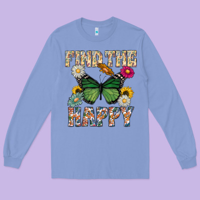 Kind The Happy Long Sleeve Tee Designed By Cowhidedigitalart