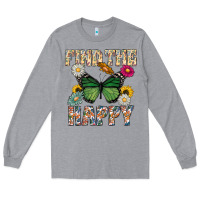 Heather Grey Kind The Happy Long Sleeve Tee - CowhideDigitalArt