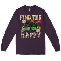 Plum Kind The Happy Long Sleeve Tee - CowhideDigitalArt