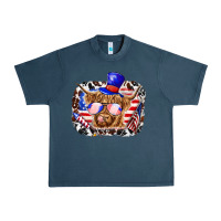 Midnight Navy 4th of july cow Urban Heavy Tee - texasbilliewilder