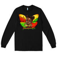 Black juneteenth butterfly black girl Long Sleeve Tee - HRA Design Shop