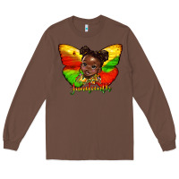 Chestnut juneteenth butterfly black girl Long Sleeve Tee - HRA Design Shop