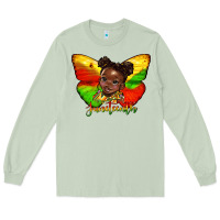 Matcha juneteenth butterfly black girl Long Sleeve Tee - HRA Design Shop