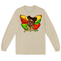 Mushroom juneteenth butterfly black girl Long Sleeve Tee - HRA Design Shop