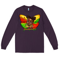 Plum juneteenth butterfly black girl Long Sleeve Tee - HRA Design Shop
