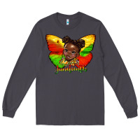 Smoke juneteenth butterfly black girl Long Sleeve Tee - HRA Design Shop