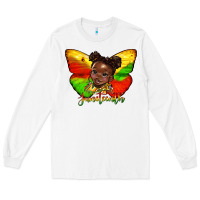 White juneteenth butterfly black girl Long Sleeve Tee - HRA Design Shop