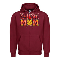 Burgundy softball mom Zipper Hoodie - JahusDesignShop