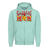 Seafoam softball mom Zipper Hoodie - JahusDesignShop