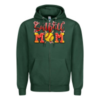 Sports Green softball mom Zipper Hoodie - JahusDesignShop