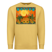 Antique Gold western sunset cactus sunflowers gemstones leopards Premium Sweatshirt - BarkalooDesign