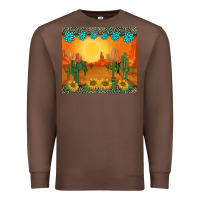 Chestnut western sunset cactus sunflowers gemstones leopards Premium Sweatshirt - BarkalooDesign