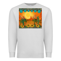 Dove Grey western sunset cactus sunflowers gemstones leopards Premium Sweatshirt - BarkalooDesign