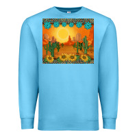 Ocean Blue western sunset cactus sunflowers gemstones leopards Premium Sweatshirt - BarkalooDesign