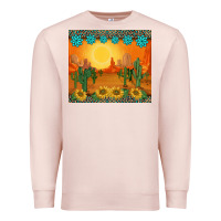Pale Pink western sunset cactus sunflowers gemstones leopards Premium Sweatshirt - BarkalooDesign