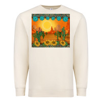 Sandshell western sunset cactus sunflowers gemstones leopards Premium Sweatshirt - BarkalooDesign