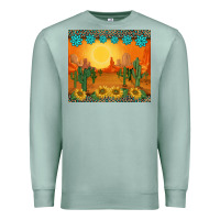 Seafoam western sunset cactus sunflowers gemstones leopards Premium Sweatshirt - BarkalooDesign