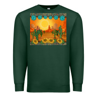 Sports Green western sunset cactus sunflowers gemstones leopards Premium Sweatshirt - BarkalooDesign