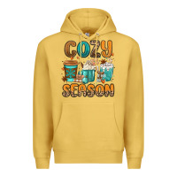Antique Gold cozy season winter coffee cups Premium Hoodie - MaliasSmallBusiness
