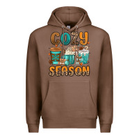 Chestnut cozy season winter coffee cups Premium Hoodie - MaliasSmallBusiness