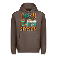 Coffee cozy season winter coffee cups Premium Hoodie - MaliasSmallBusiness