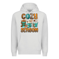 Dove Grey cozy season winter coffee cups Premium Hoodie - MaliasSmallBusiness