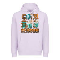 Lilac cozy season winter coffee cups Premium Hoodie - MaliasSmallBusiness
