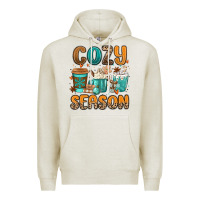 Oatmeal Heather cozy season winter coffee cups Premium Hoodie - MaliasSmallBusiness