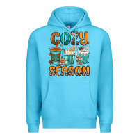 Ocean Blue cozy season winter coffee cups Premium Hoodie - MaliasSmallBusiness