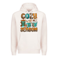 Pale Pink cozy season winter coffee cups Premium Hoodie - MaliasSmallBusiness