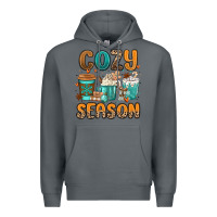 Rock cozy season winter coffee cups Premium Hoodie - MaliasSmallBusiness