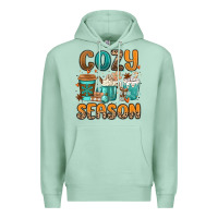 Seafoam cozy season winter coffee cups Premium Hoodie - MaliasSmallBusiness