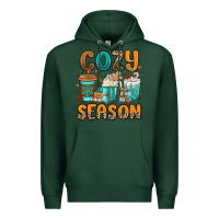 Sports Green cozy season winter coffee cups Premium Hoodie - MaliasSmallBusiness