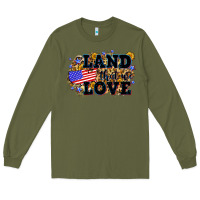 Army Green Land that we love 4th of July Long Sleeve Tee - Neo Western