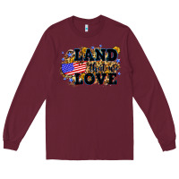 Burgundy Land that we love 4th of July Long Sleeve Tee - Neo Western