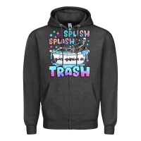Charcoal Heather splish splash your opinion is trash Zipper Hoodie - JahusDesignShop
