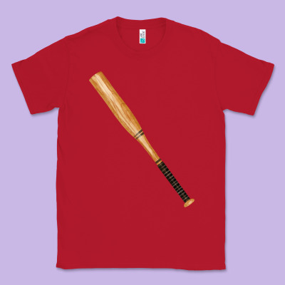 Wooden Softball Bat Classic Tee Designed By Fadigitalartstudio