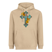 Mushroom turquoise sunflower cross Heavyweight Hoodie - AdoDesignShop