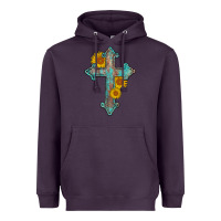 Plum turquoise sunflower cross Heavyweight Hoodie - AdoDesignShop