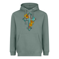 Sage turquoise sunflower cross Heavyweight Hoodie - AdoDesignShop
