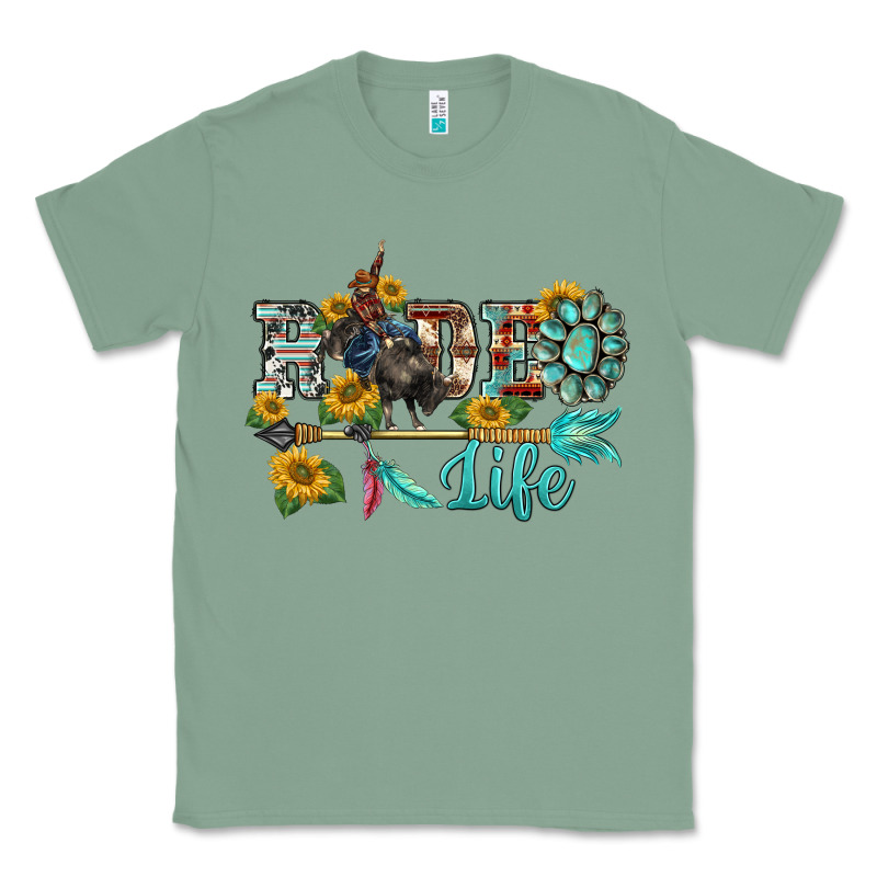 Western Rodeo Bullfighter  Life Turquoise's Gemstones Arrow Sunflowers Classic Tee by BarkalooDesign | Teevron