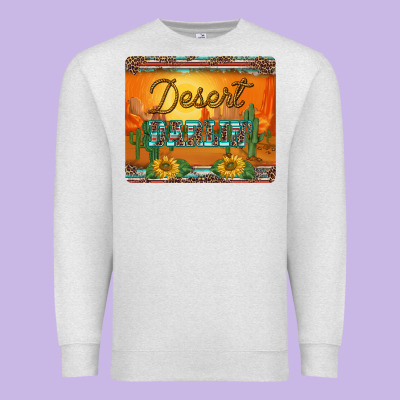 Western Desert Darlin Sunset Serape Leopard Sunflowers Mousepad Premium Sweatshirt Designed By Barkaloodesign
