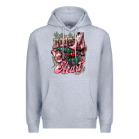Heather Grey boots never broke my heart Premium Hoodie - NancyCooperArtShop