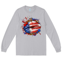 Moon Dust Leopard American flag lips Long Sleeve Tee - Neo Western
