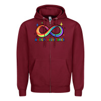Burgundy autism acceptance Zipper Hoodie - JahusDesignShop