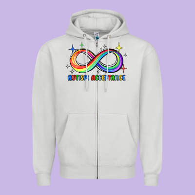 Autism Acceptance Zipper Hoodie Designed By Jahusdesignshop