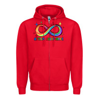 Red autism acceptance Zipper Hoodie - JahusDesignShop