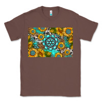 Chestnut western turquoise and sunflowers skinny metal can holder Classic Tee - HRA Design Shop