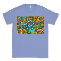 Colony Blue western turquoise and sunflowers skinny metal can holder Classic Tee - HRA Design Shop
