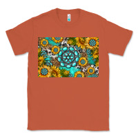 Copper western turquoise and sunflowers skinny metal can holder Classic Tee - HRA Design Shop